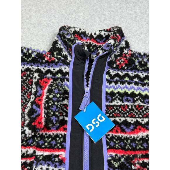 DSG Youth Girls Size L Cozy Fleece Full Zip Jacket Funky Fair Isle NWT - Picture 11 of 11